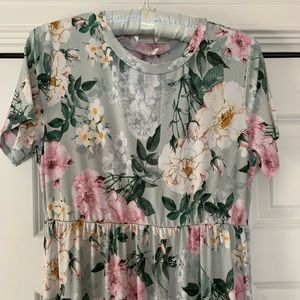 Pinkblush Mint Flowered Maternity Maxi